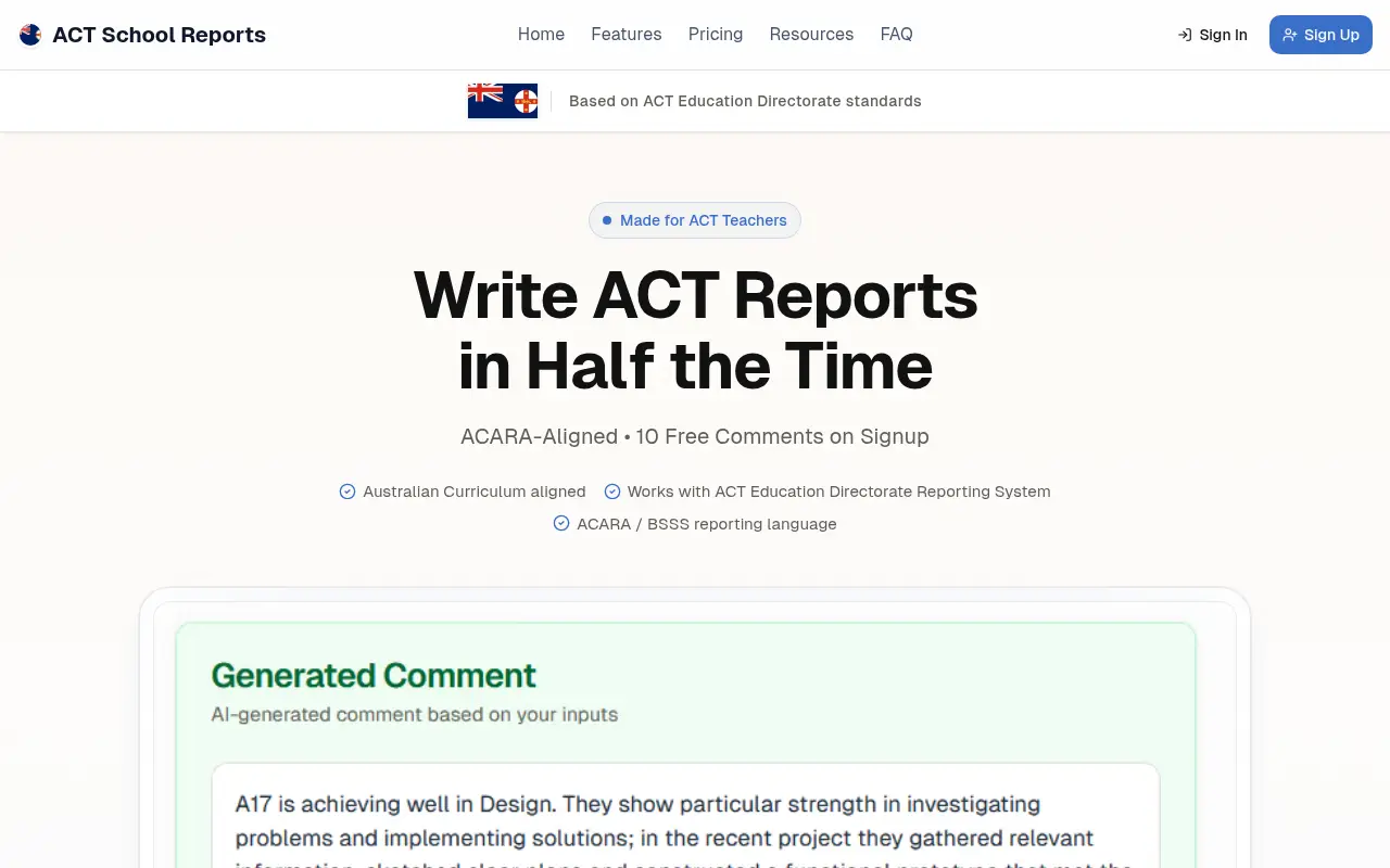ACT School Reports