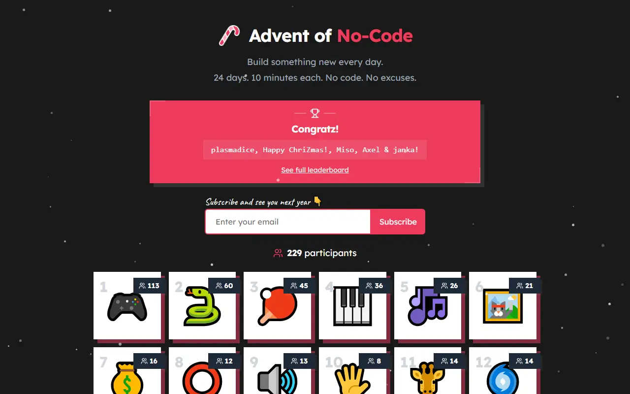 Advent of No-Code 2024