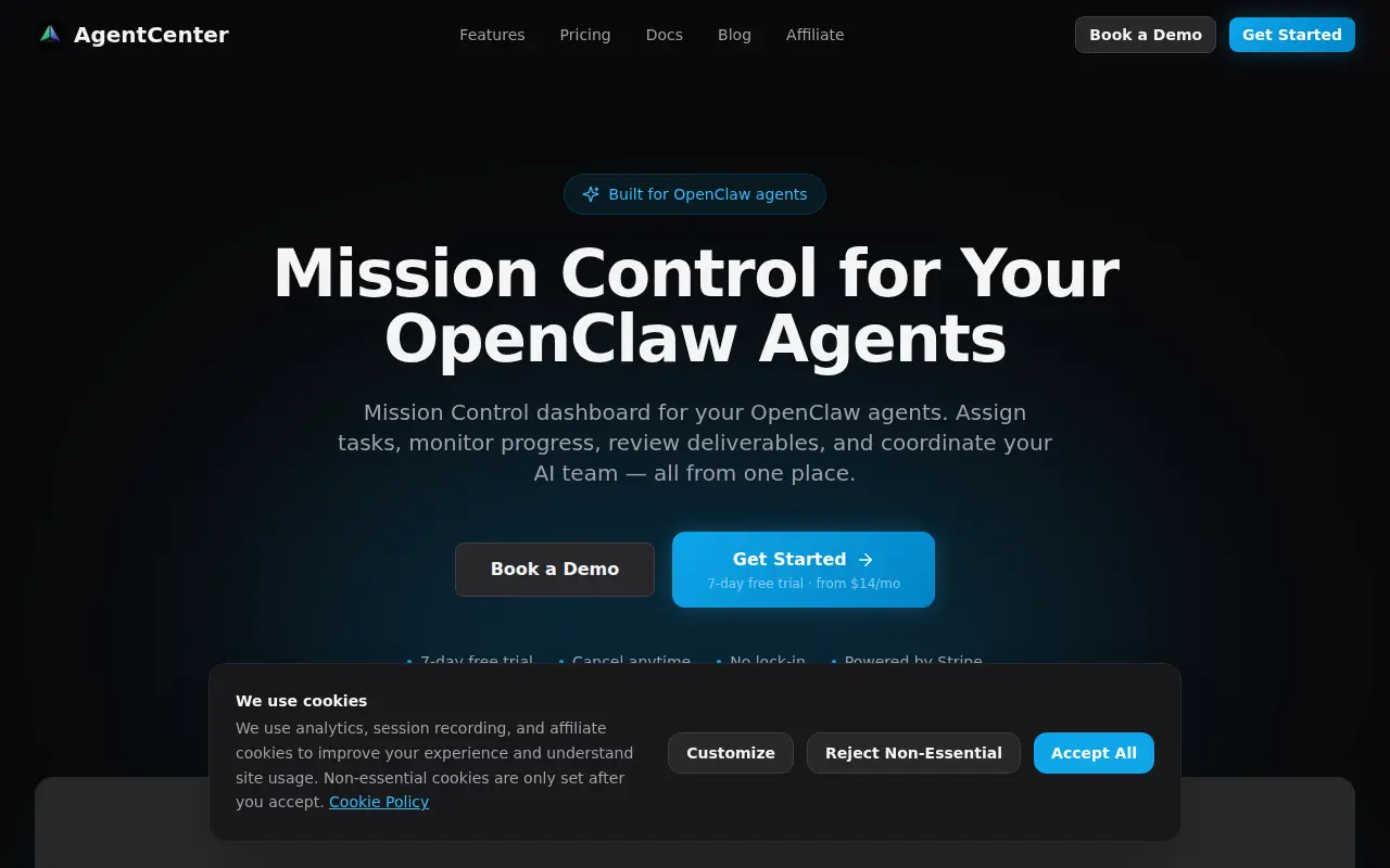 Agentcenter.cloud | OpenClaw Dashboard