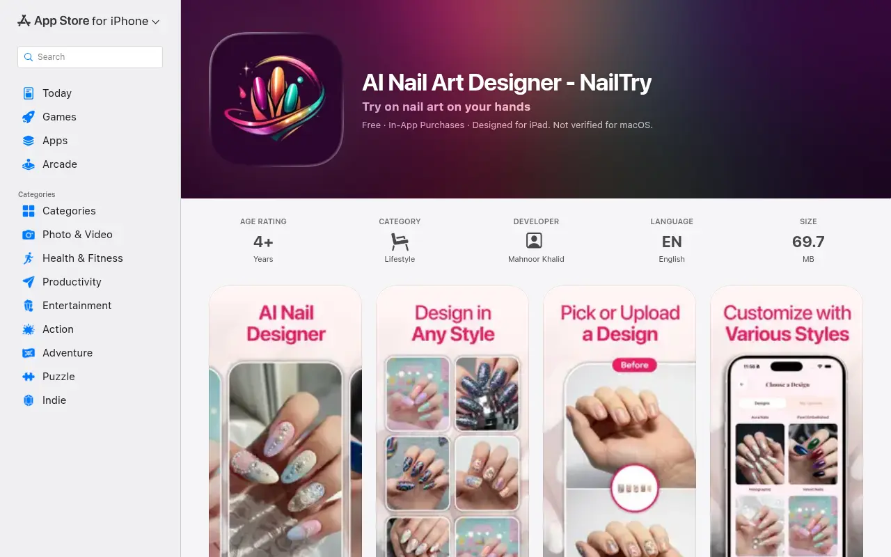 AI Nail Art Designer - NailTry