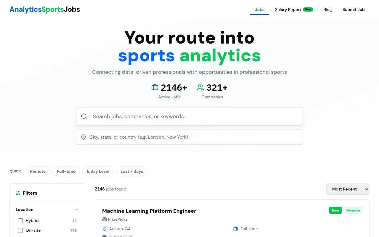Analytics Sports Jobs