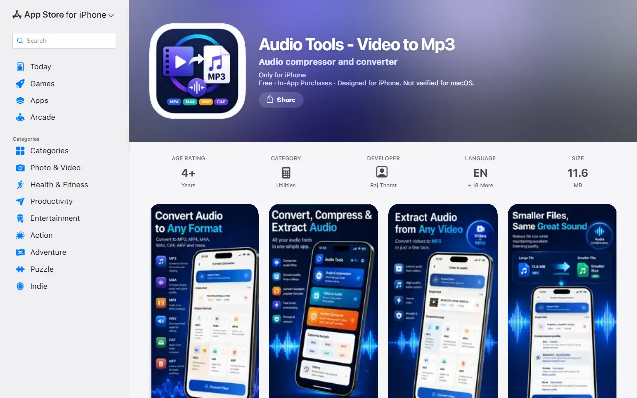 Audio Tools - Video to Mp3
