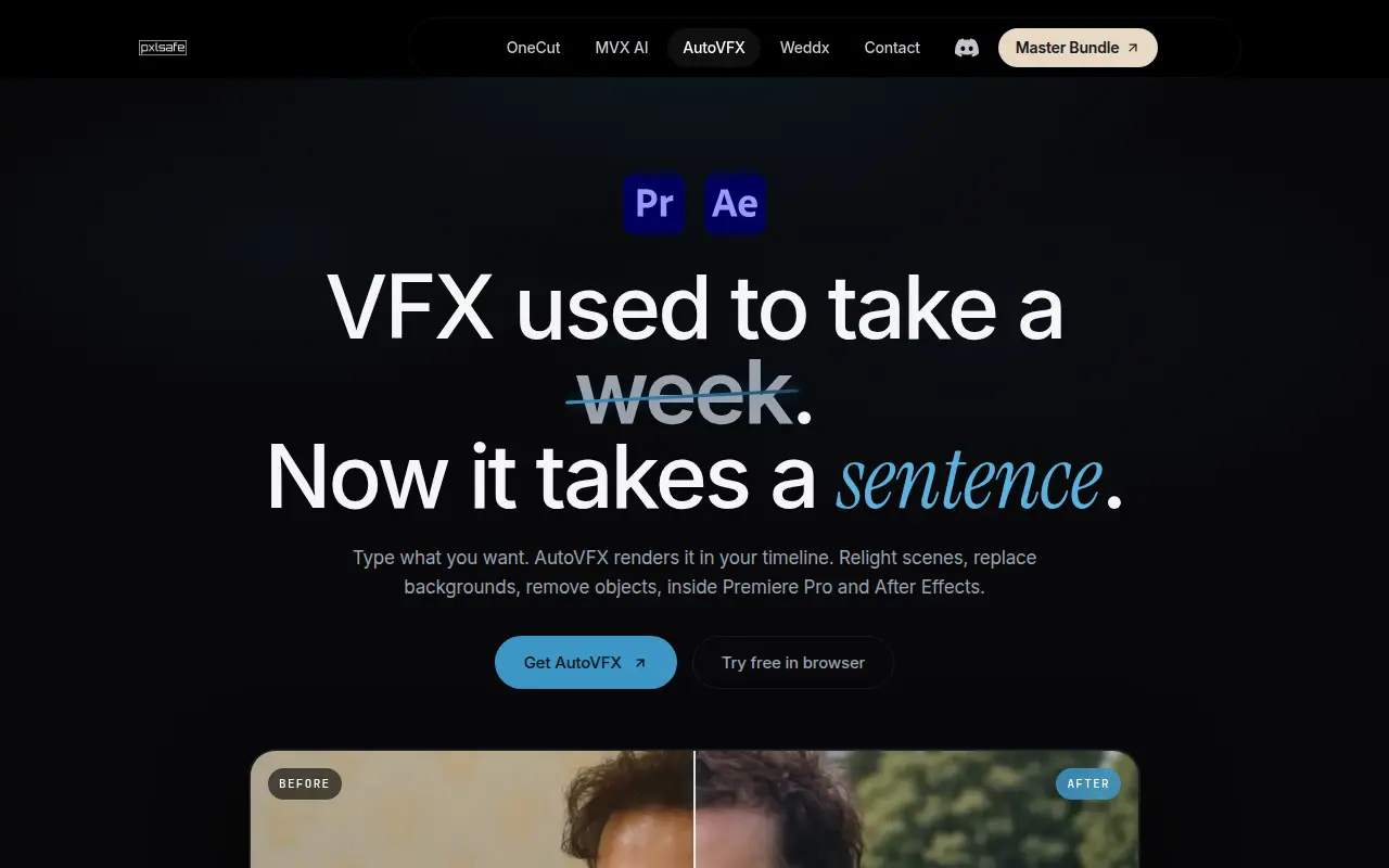 AutoVFX — AI VFX inside Premiere Pro & After Effects.