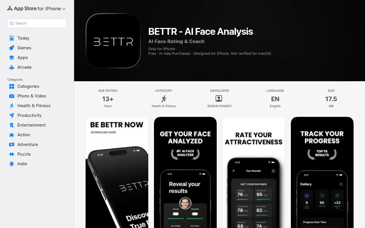 BETTR - AI Face Analysis