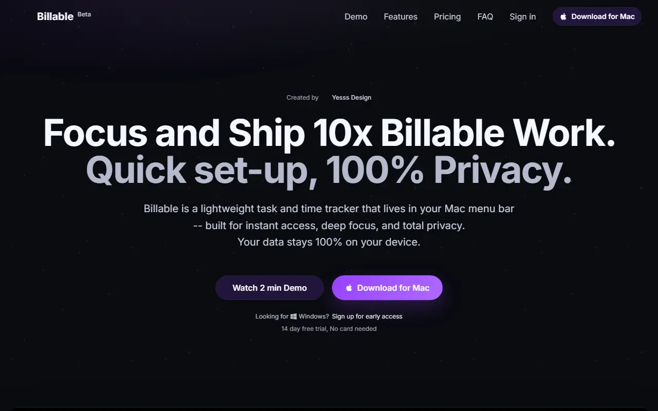Billable for Solo Founders & Freelancers