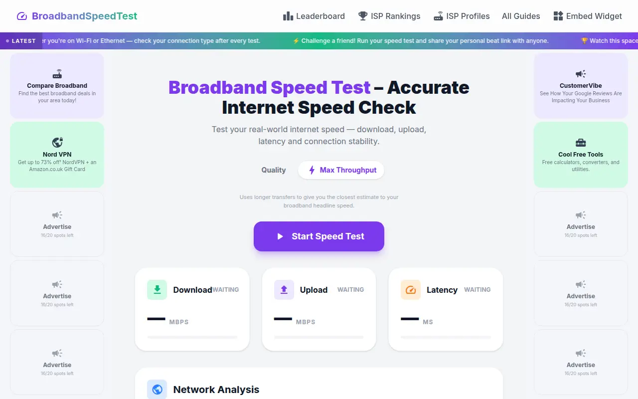 Broadband Speed Test