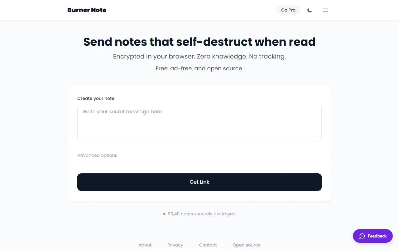 Burner Note