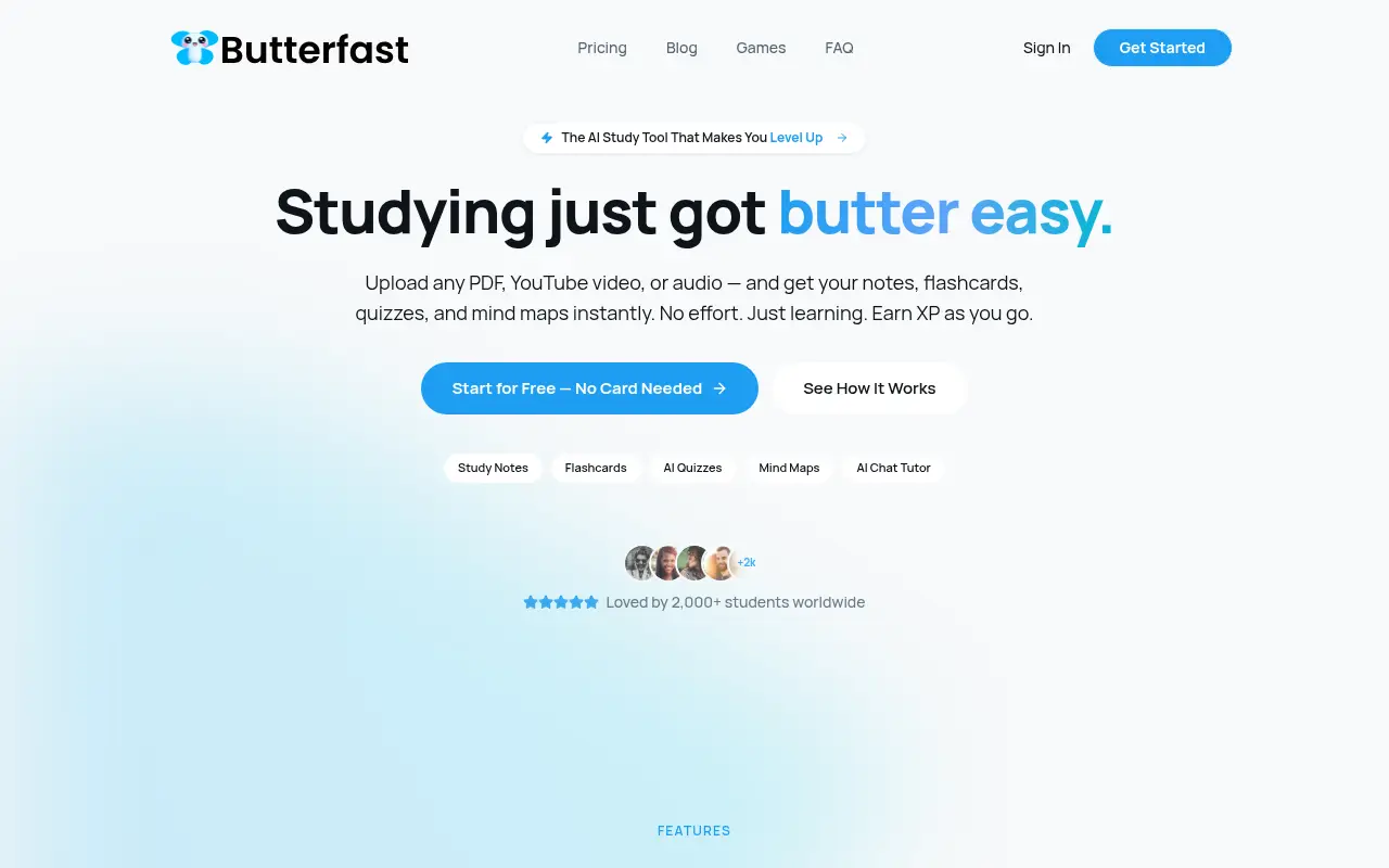 Butterfast — AI Study Companion