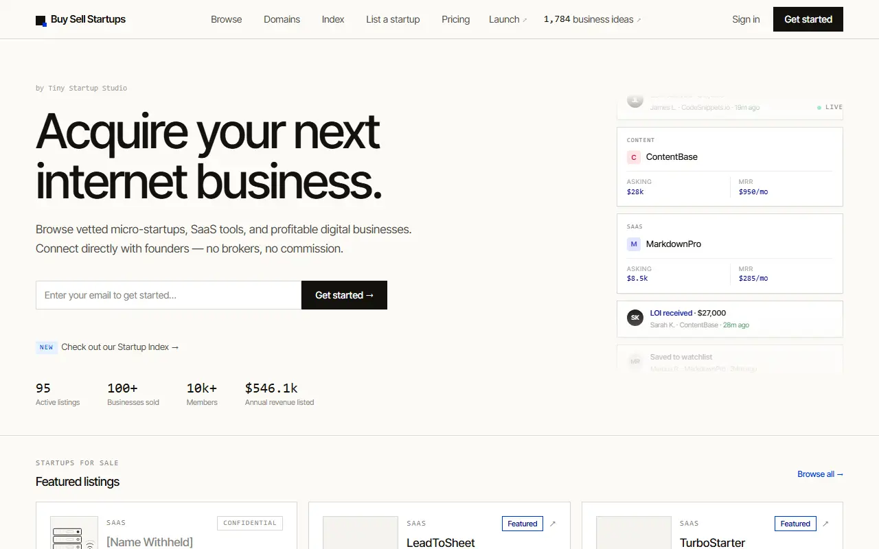 Buy Sell Startups 2.0