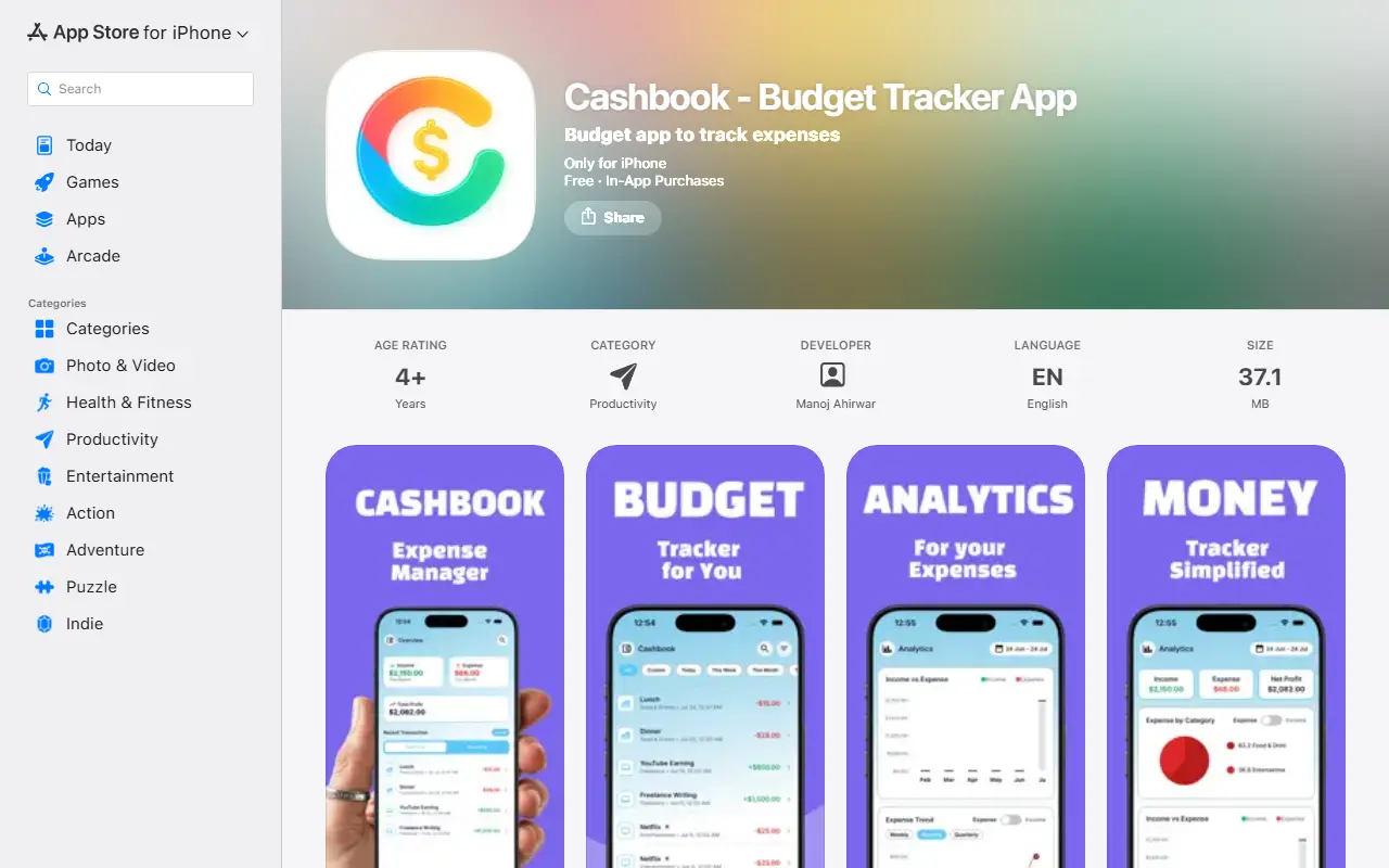 Cashbook - Budget Tracker