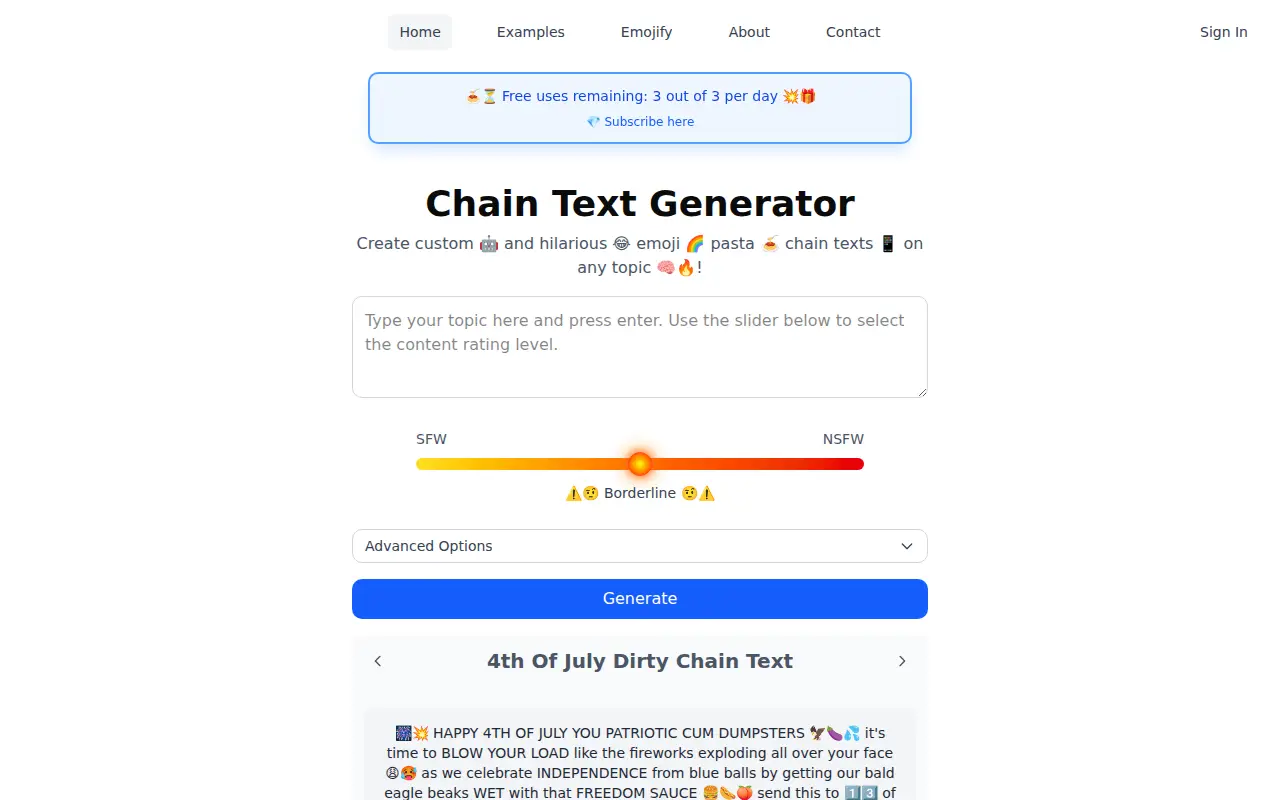 Chain Text Generator