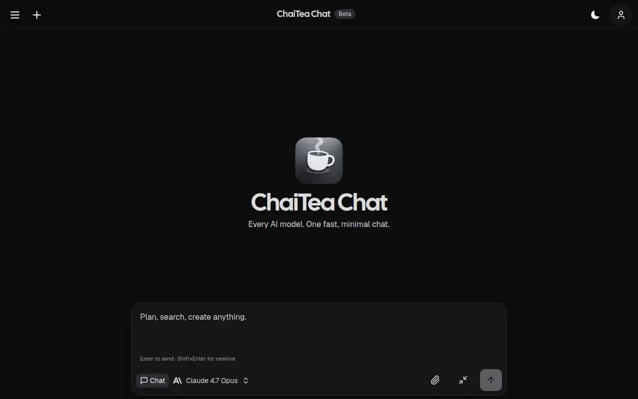 ChaiTea Chat - Fast, Minimalist & All in one AI Chat App (Powered by Openrouter)