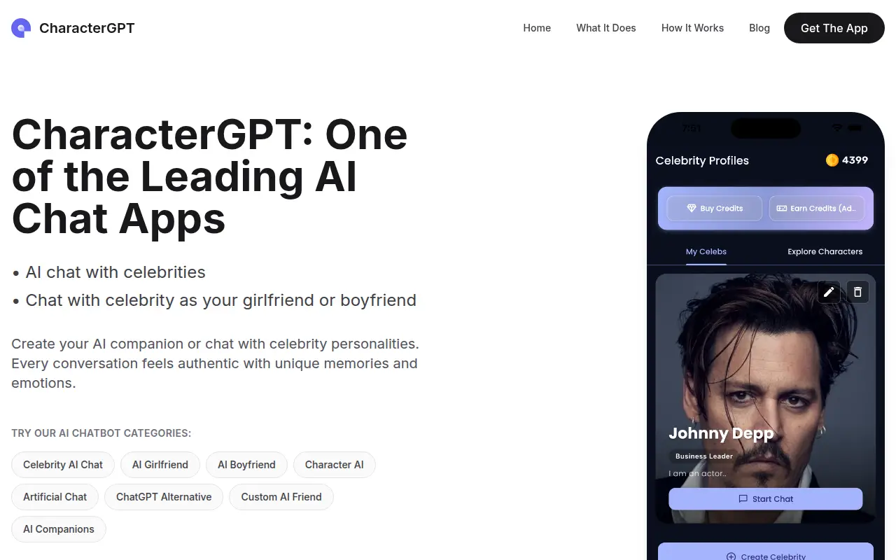 CharacterGPT: Celebrity Chat