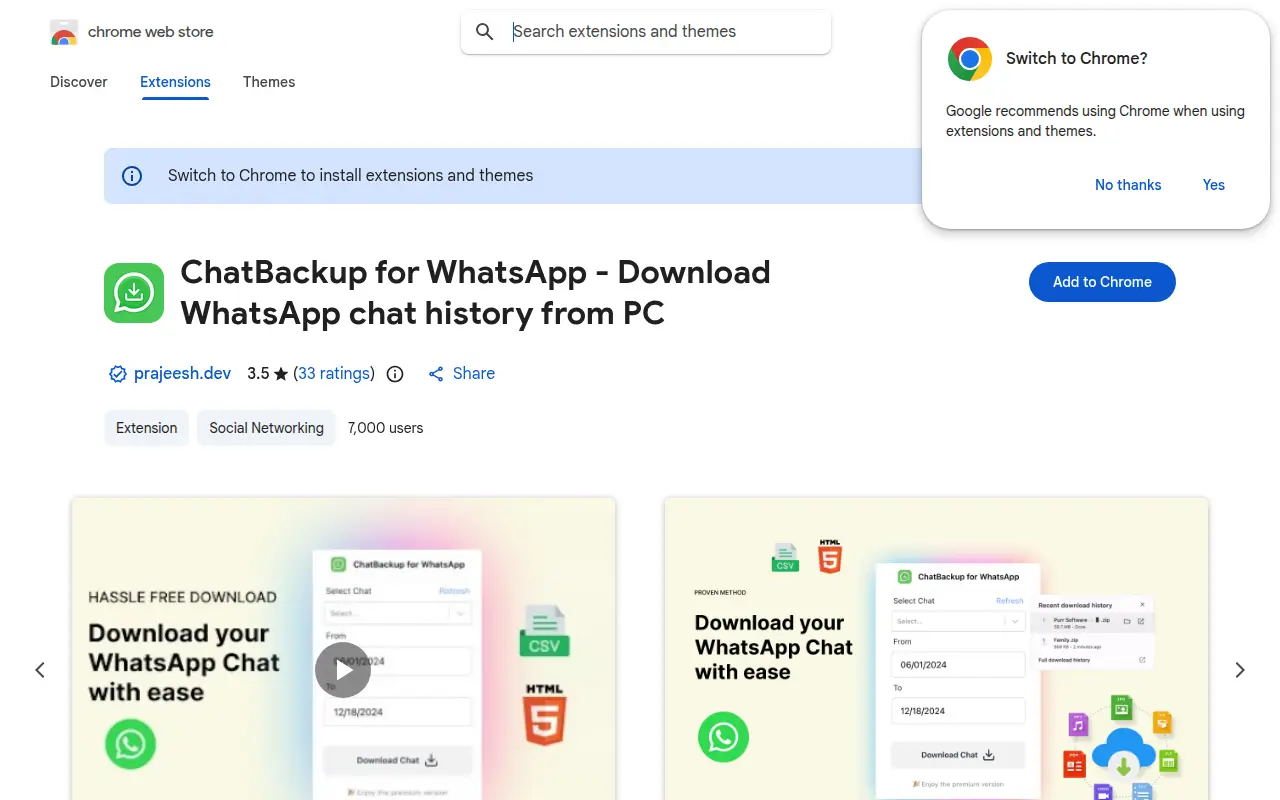 ChatBackup for WhatsApp