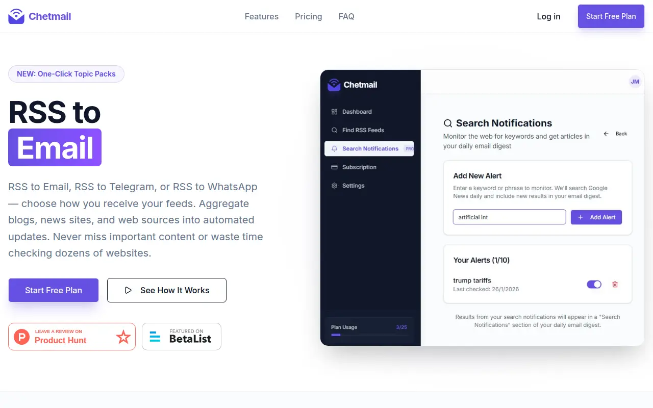 Chetmail | RSS to Newsletter