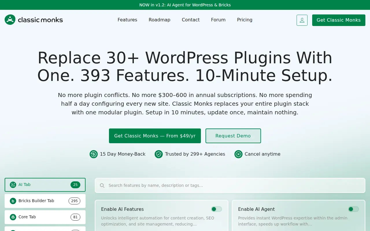 Classic Monks - Core Stack WordPress Plugin