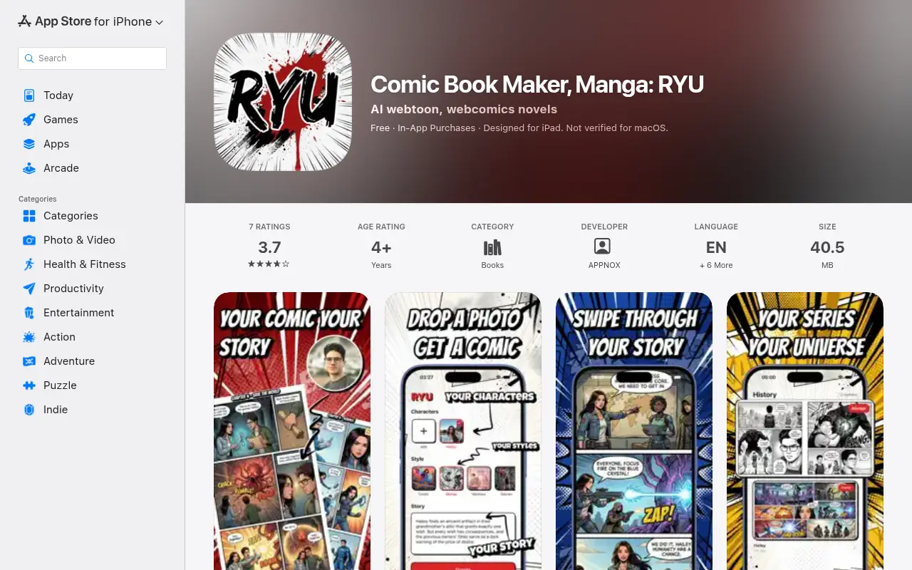 Comic Book Maker, Manga: RYU