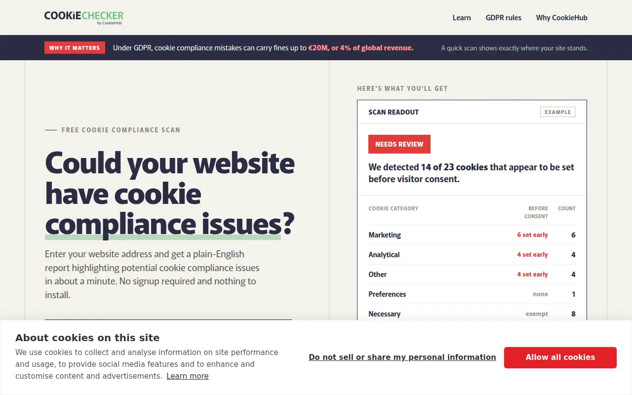 Cookie Checker