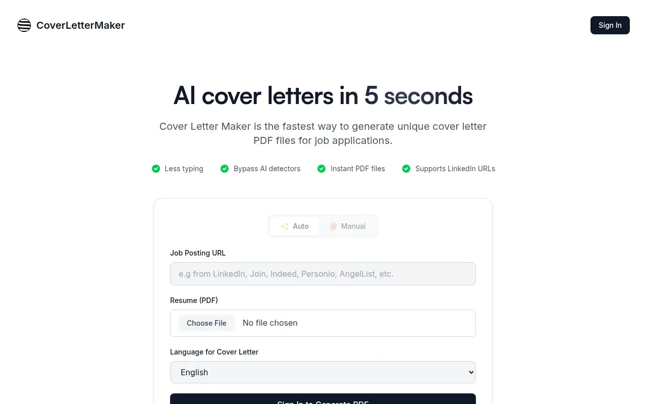 CoverLetterMaker