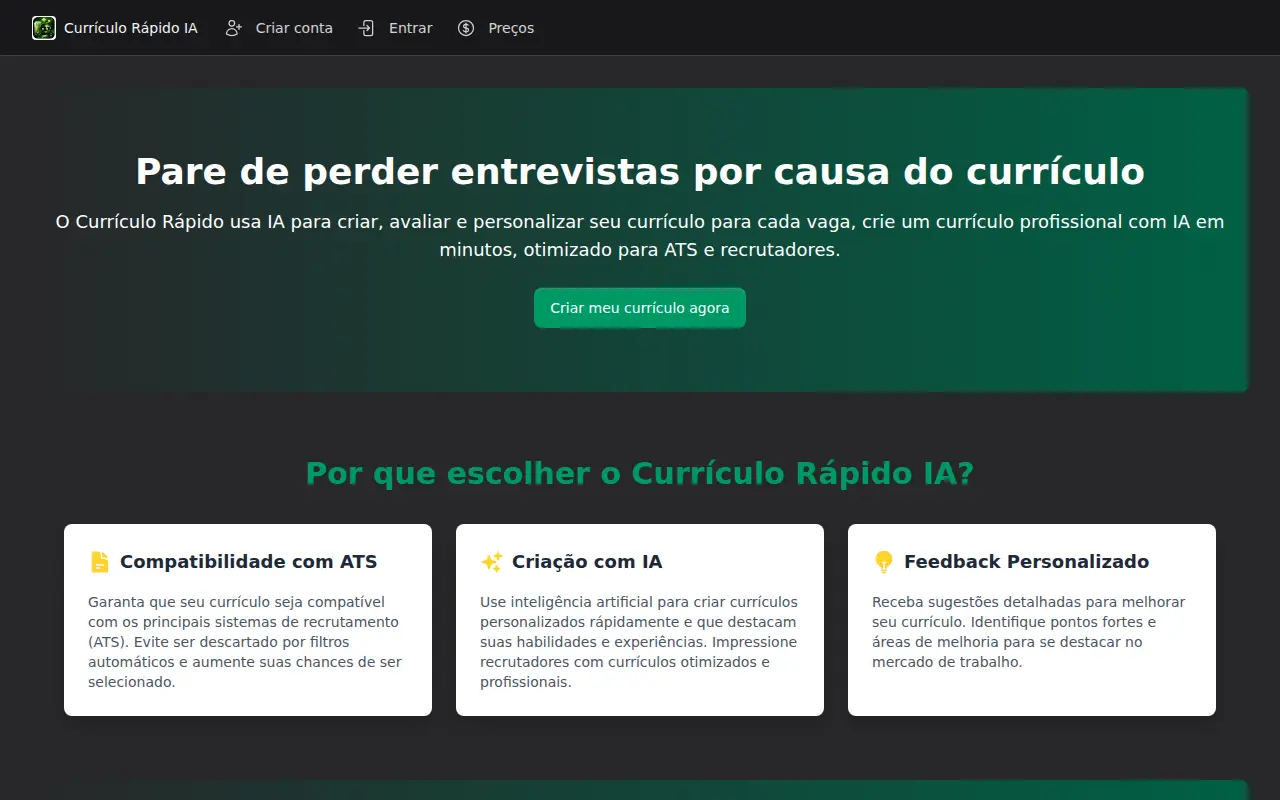 Currículo Rápido IA