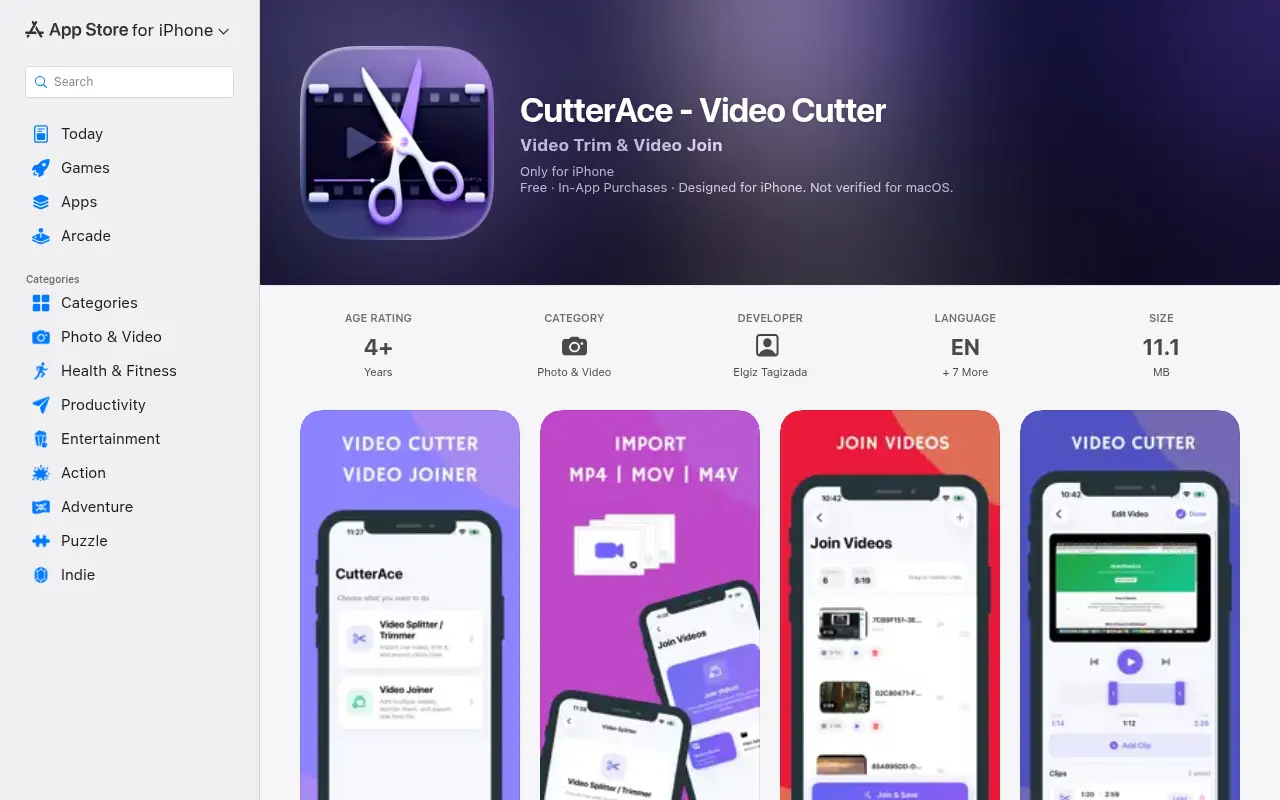 CutterAce- Video Cutter/Splitter IOS App