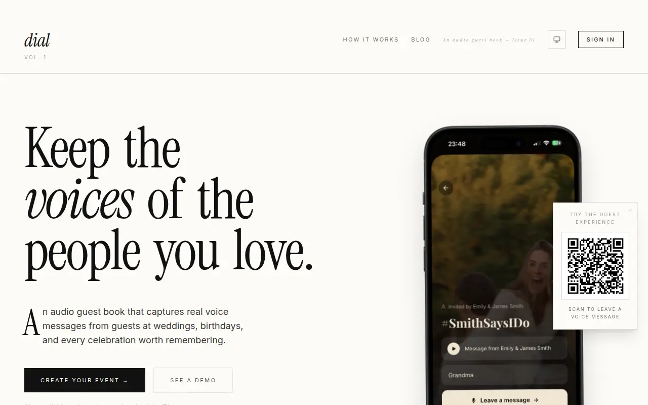 Dial Moments: Audio Guestbook