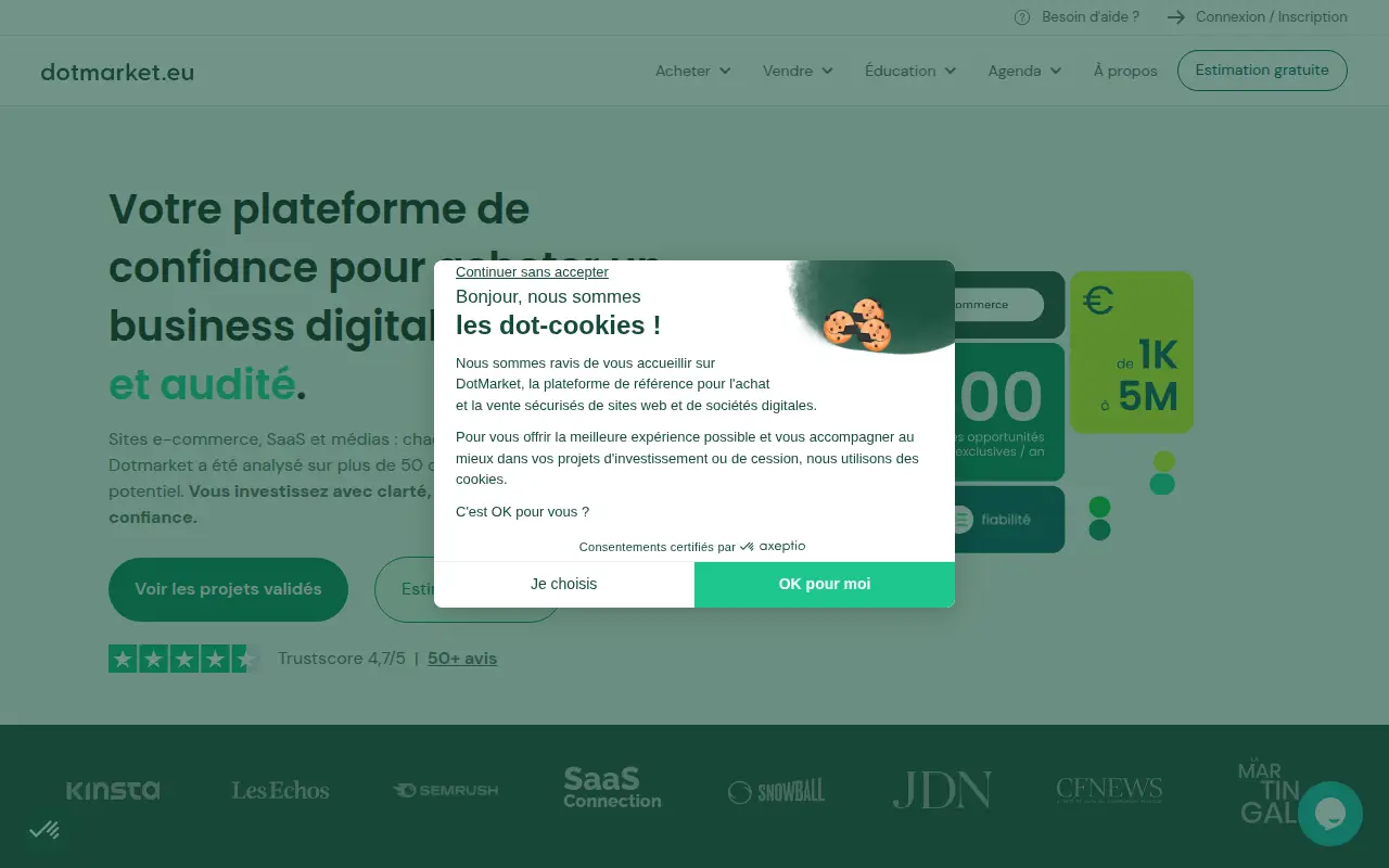 Dotmarket.eu - Achat / vente de business web