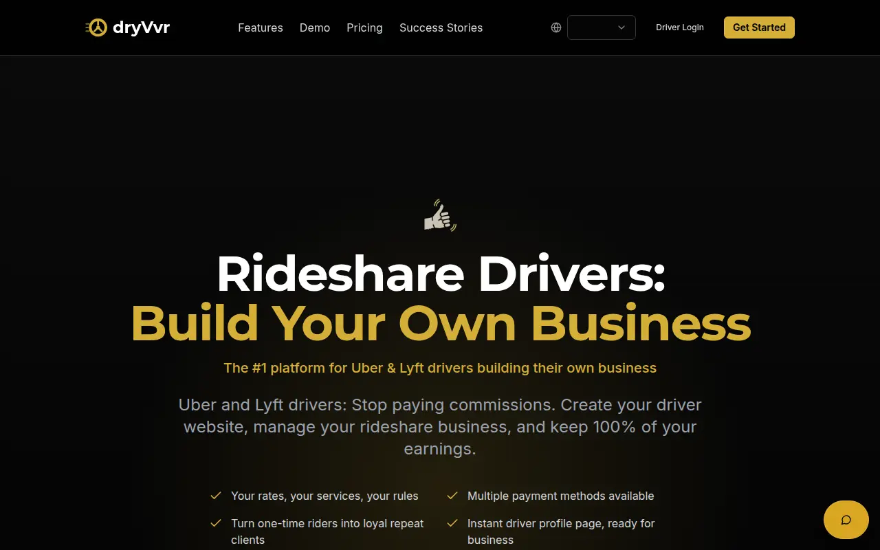 DryVvr.com | SaaS for Private and independent drivers to run their ride sharing uber + lyft business