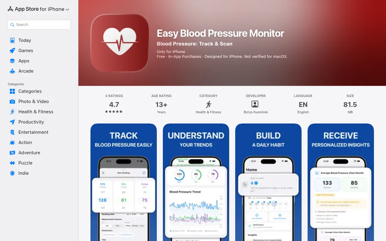 Easy Blood Pressure Monitor