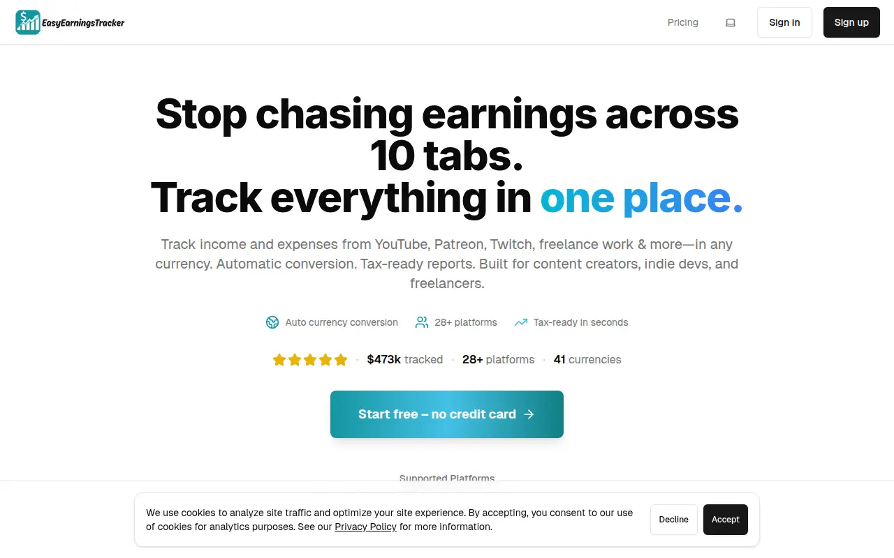Easy Earnings Tracker