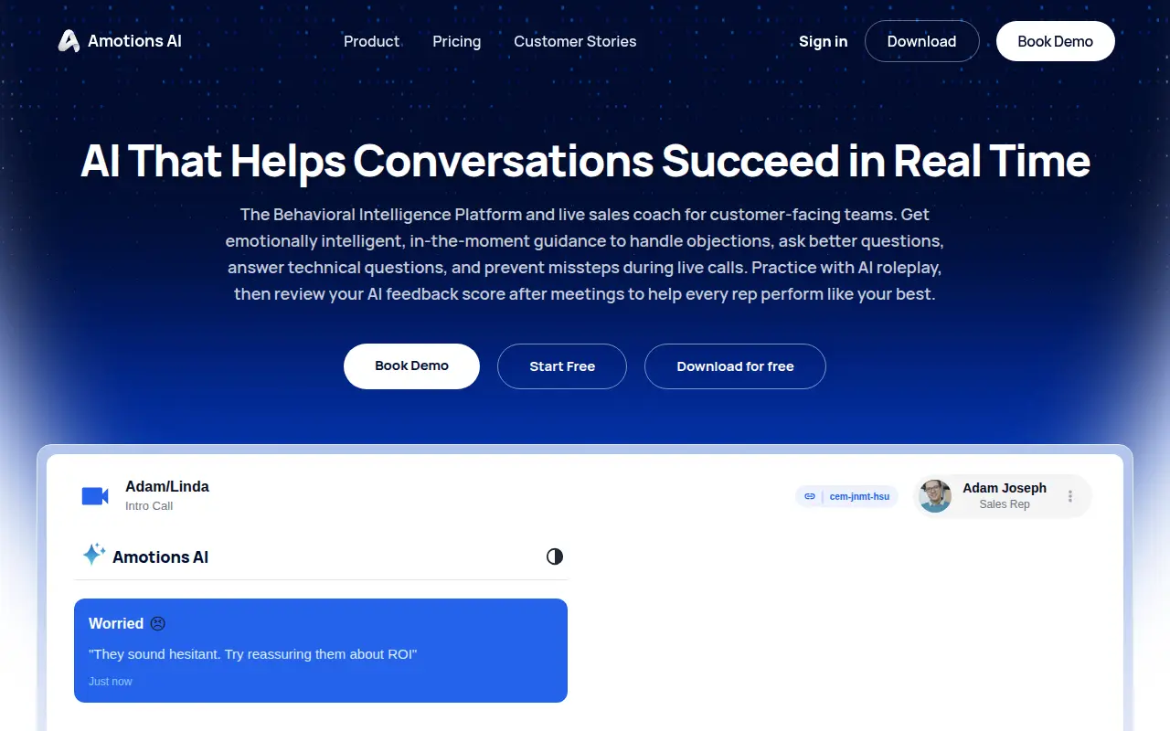 Emotional intelligence AI for live calls