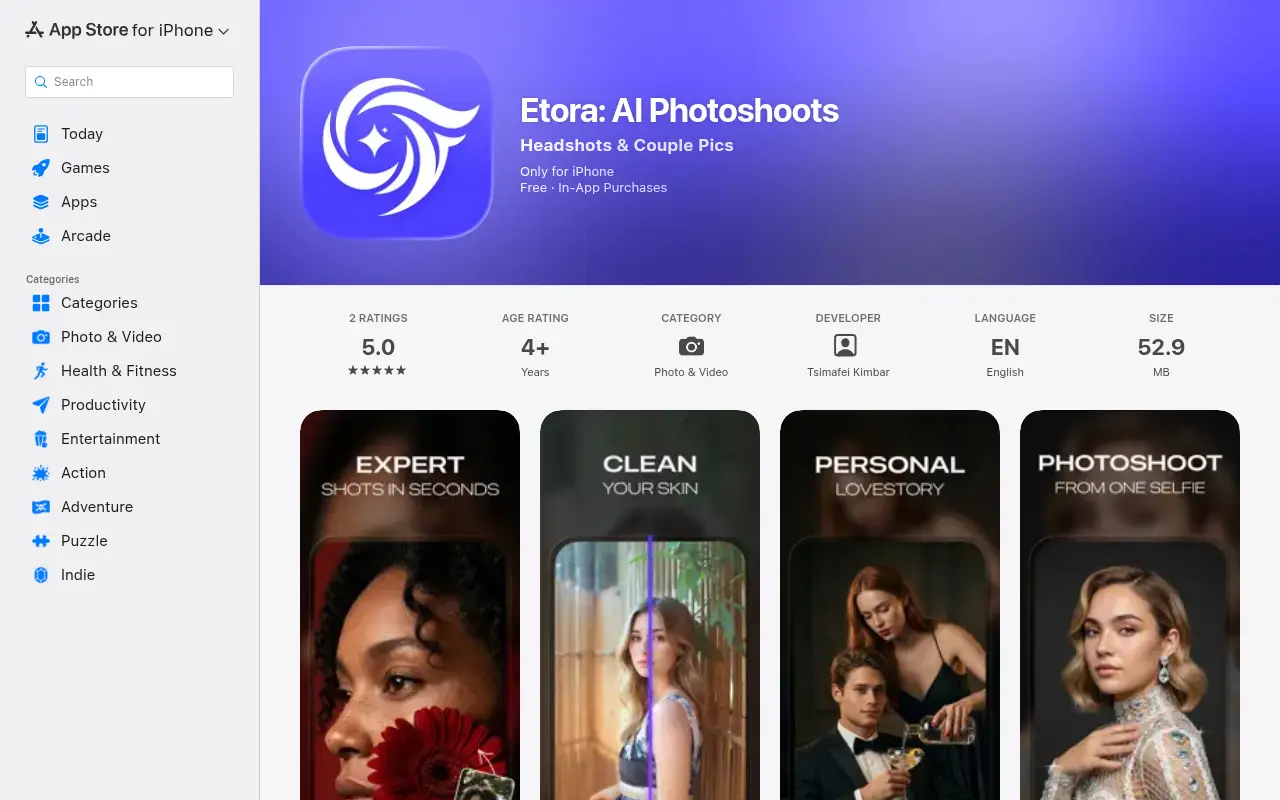Etora: AI Photoshoots
