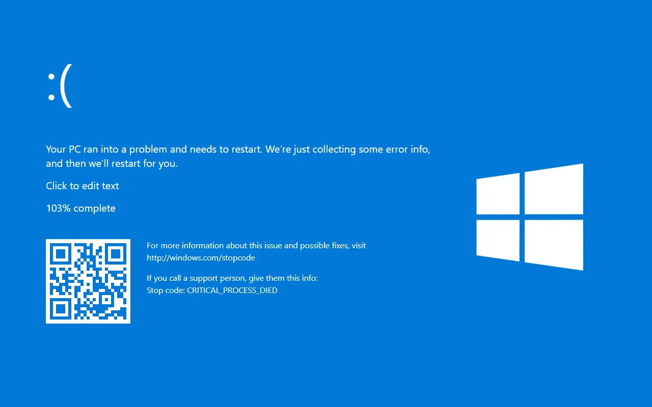 Fake Windows BSOD
