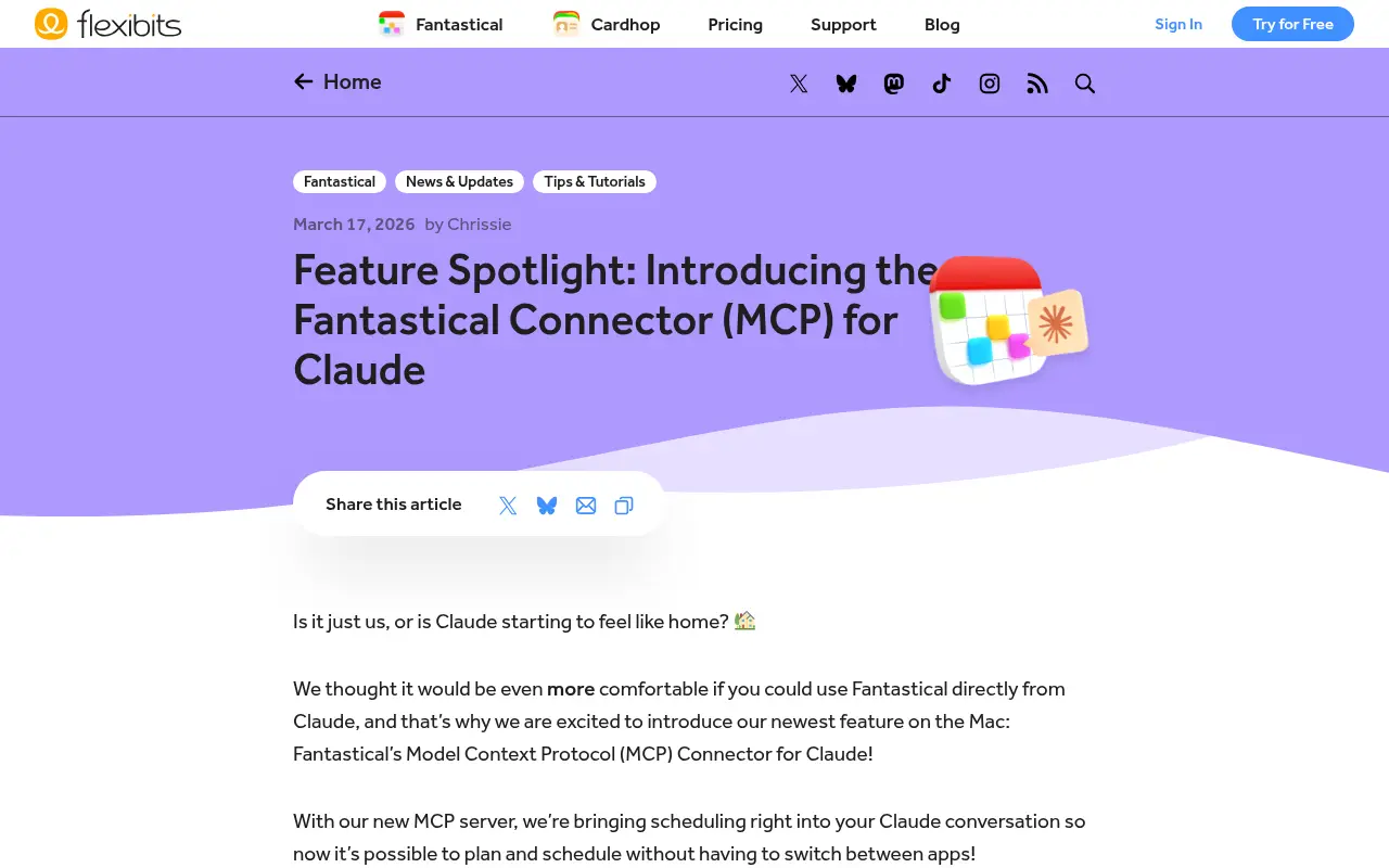 Fantastical MCP for Mac