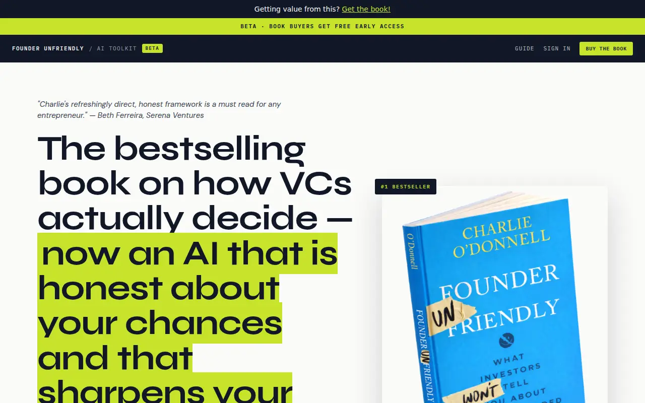 Founder Unfriendly:Book+Startup AI Coach