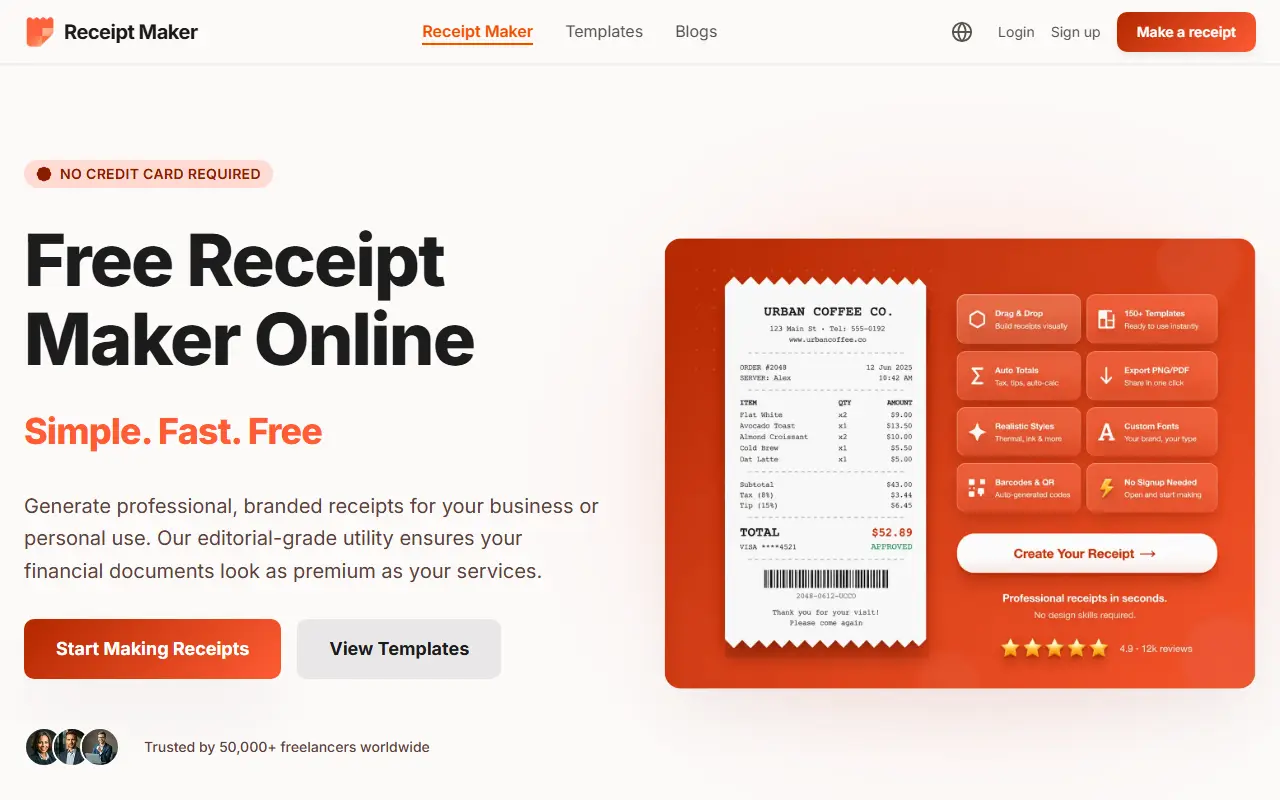 Free Receipt Maker