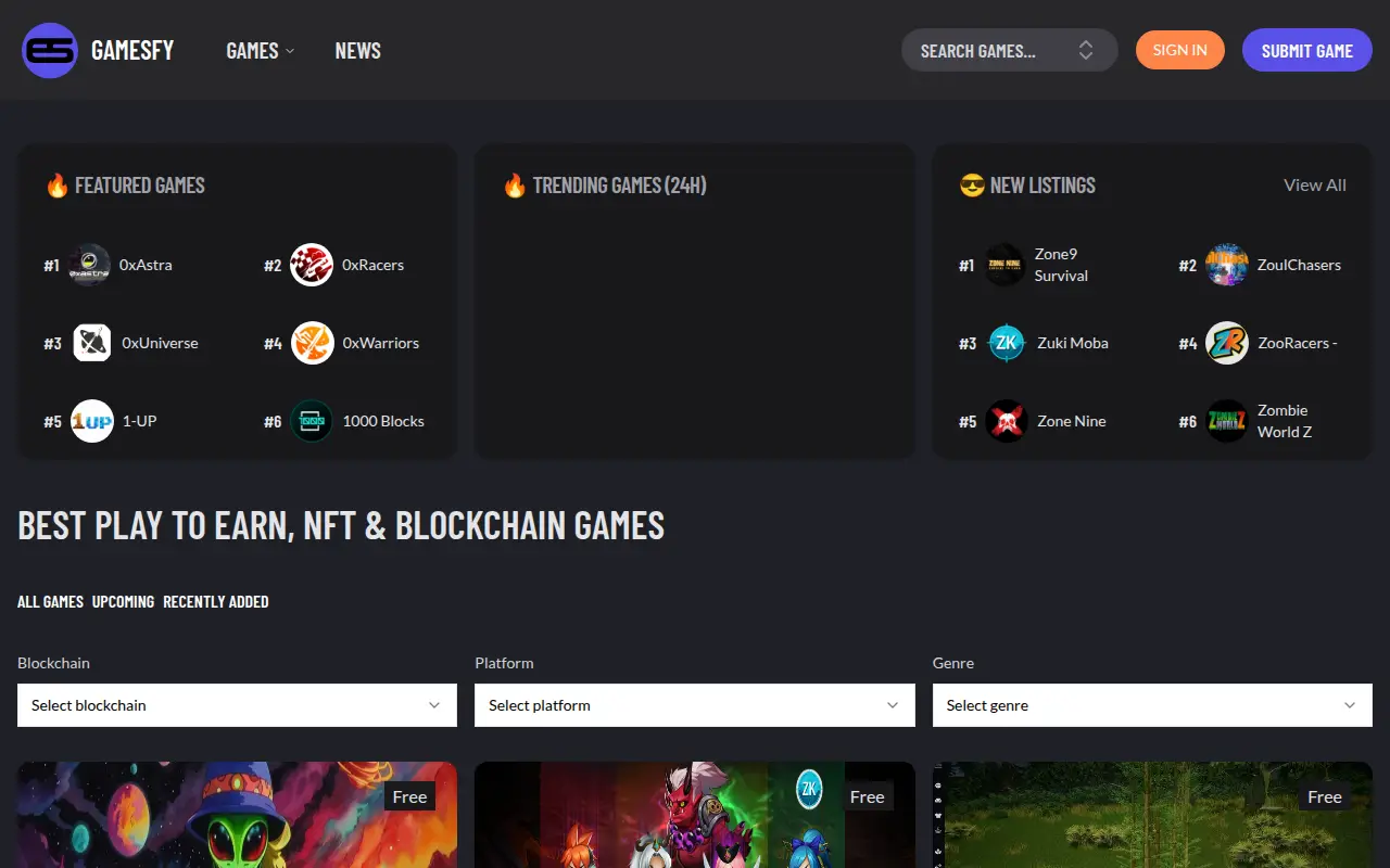 Gamesfy.com | Web3 Games Directory