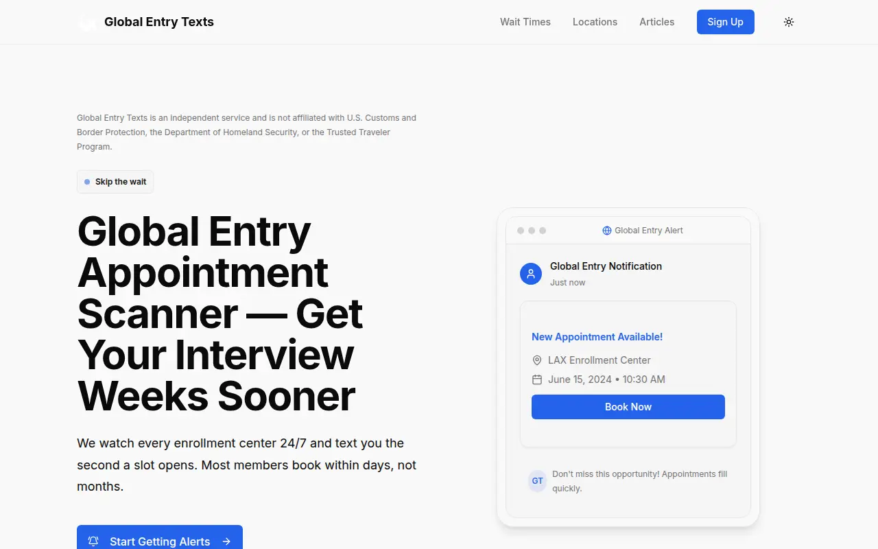 Global Entry Texts