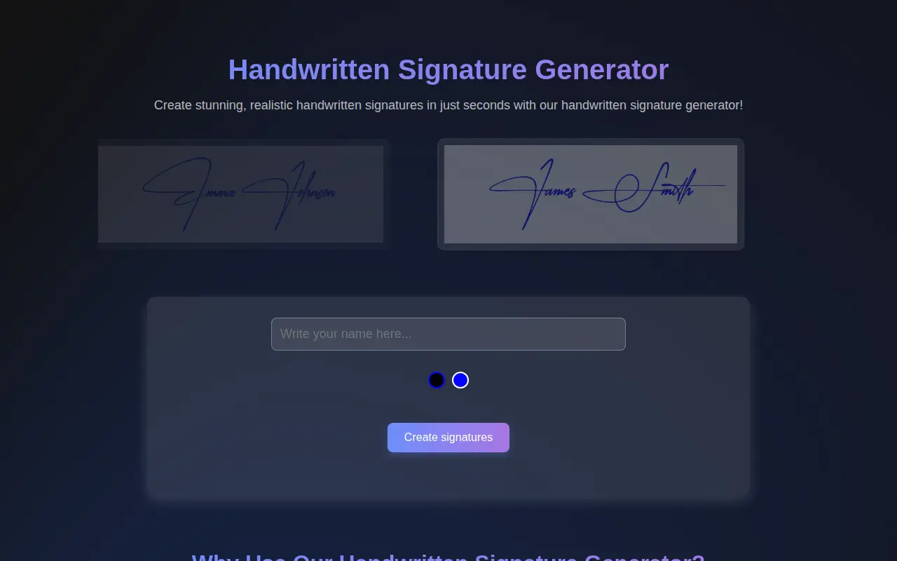 Handwritten Signature Generator