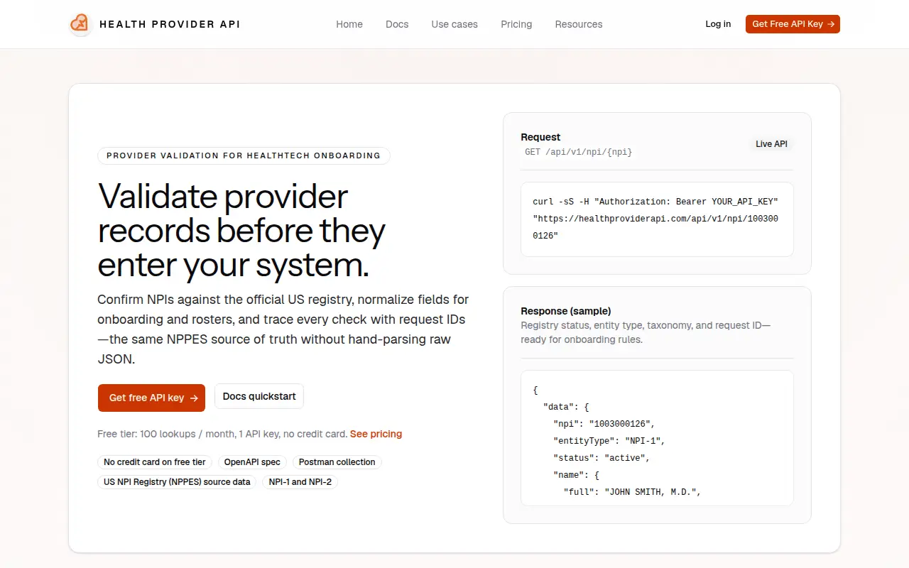Health Provider API