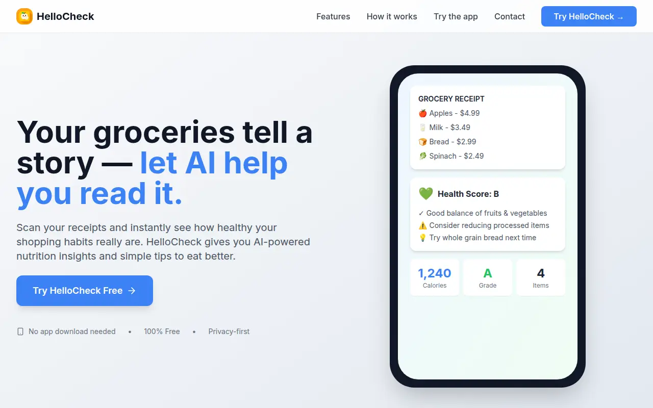 HelloCheck – AI Receipt Scanner