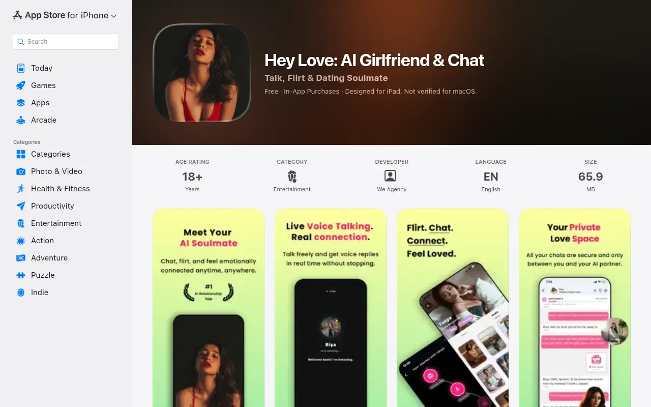Hey Love: AI Girlfriend & Chat