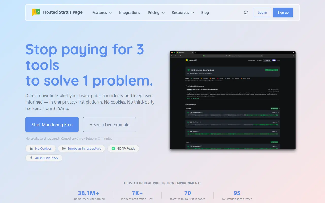 Hosted Status Page