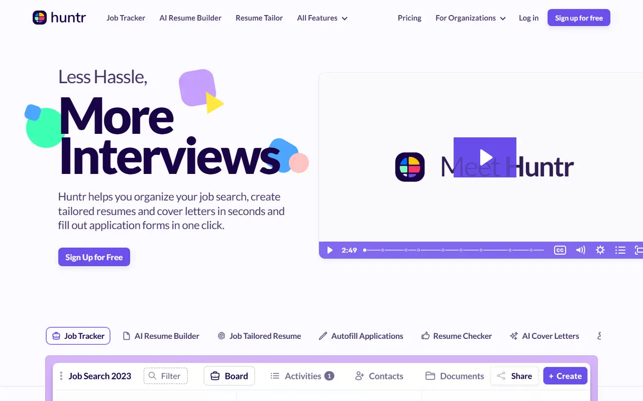 Huntr AI Resume Review & Tailor