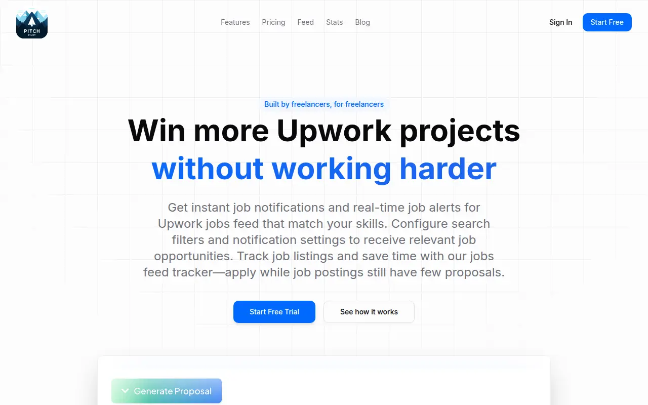 Pitch Pilot: Upwork jobs tracker