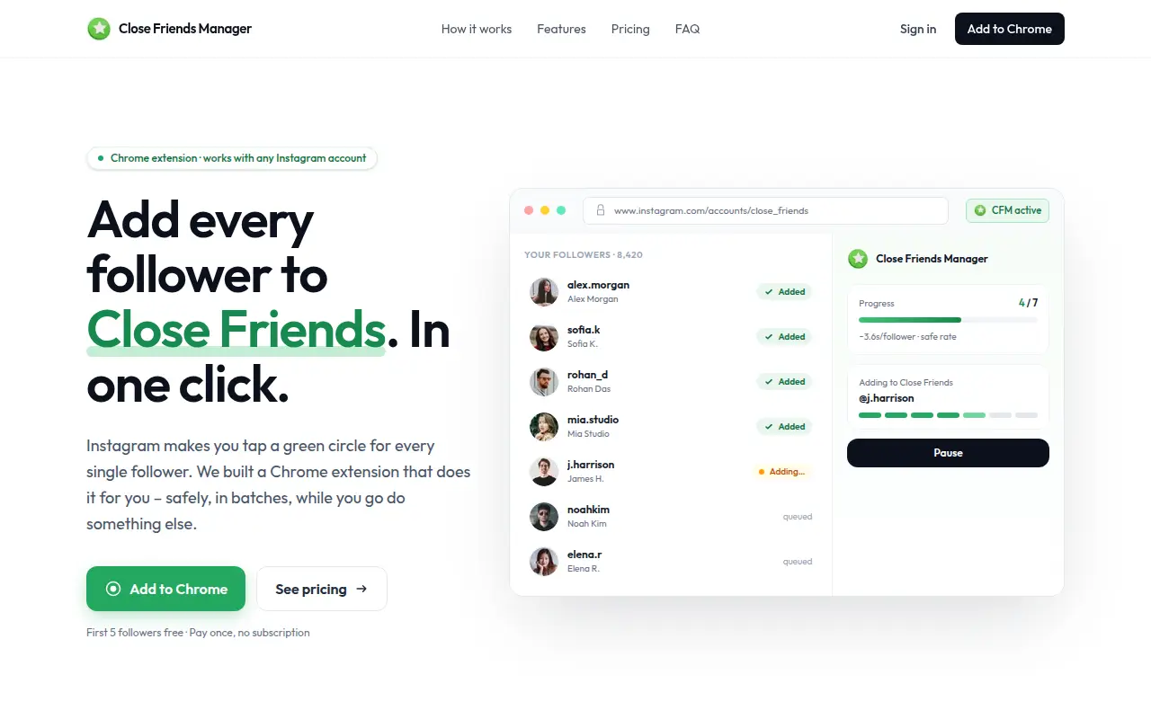 Instagram Close Friends Manager
