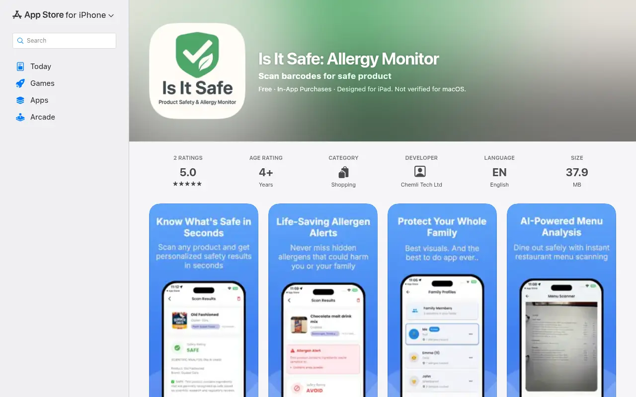 is it safe : Allergy Monitor