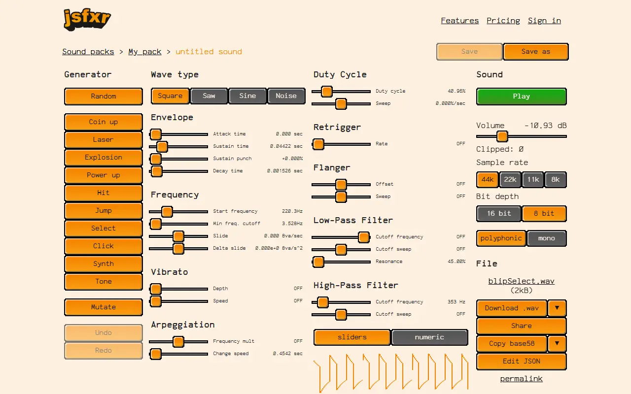 Jsfxr Pro