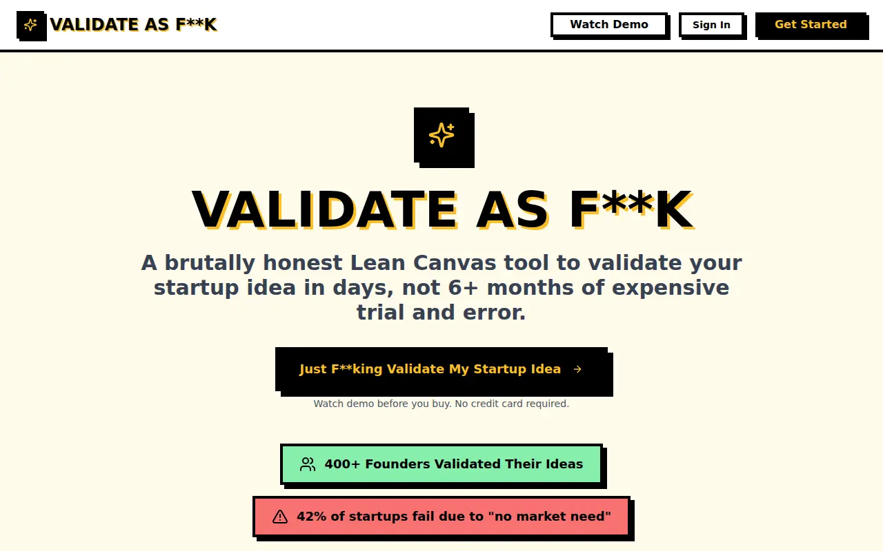 Just F**king Validate Your Startup Idea