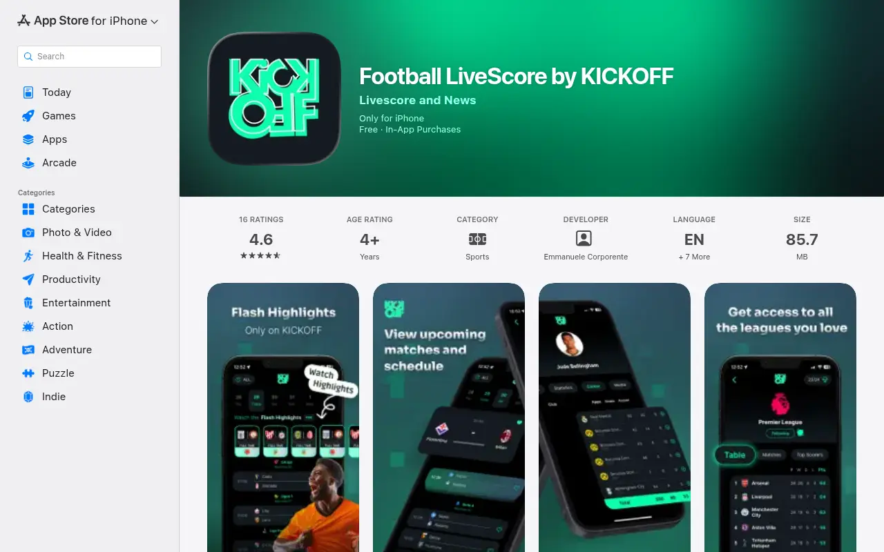KICKOFF - LIVESCORE